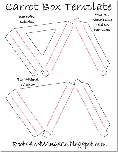 RootsAndWingsCo: Easter Carrot Box Template